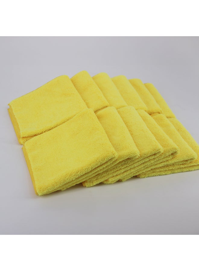 REVE 12-Piece Microfiber Towel Set Yellow 40 x 40 cm NA001 - Image 2